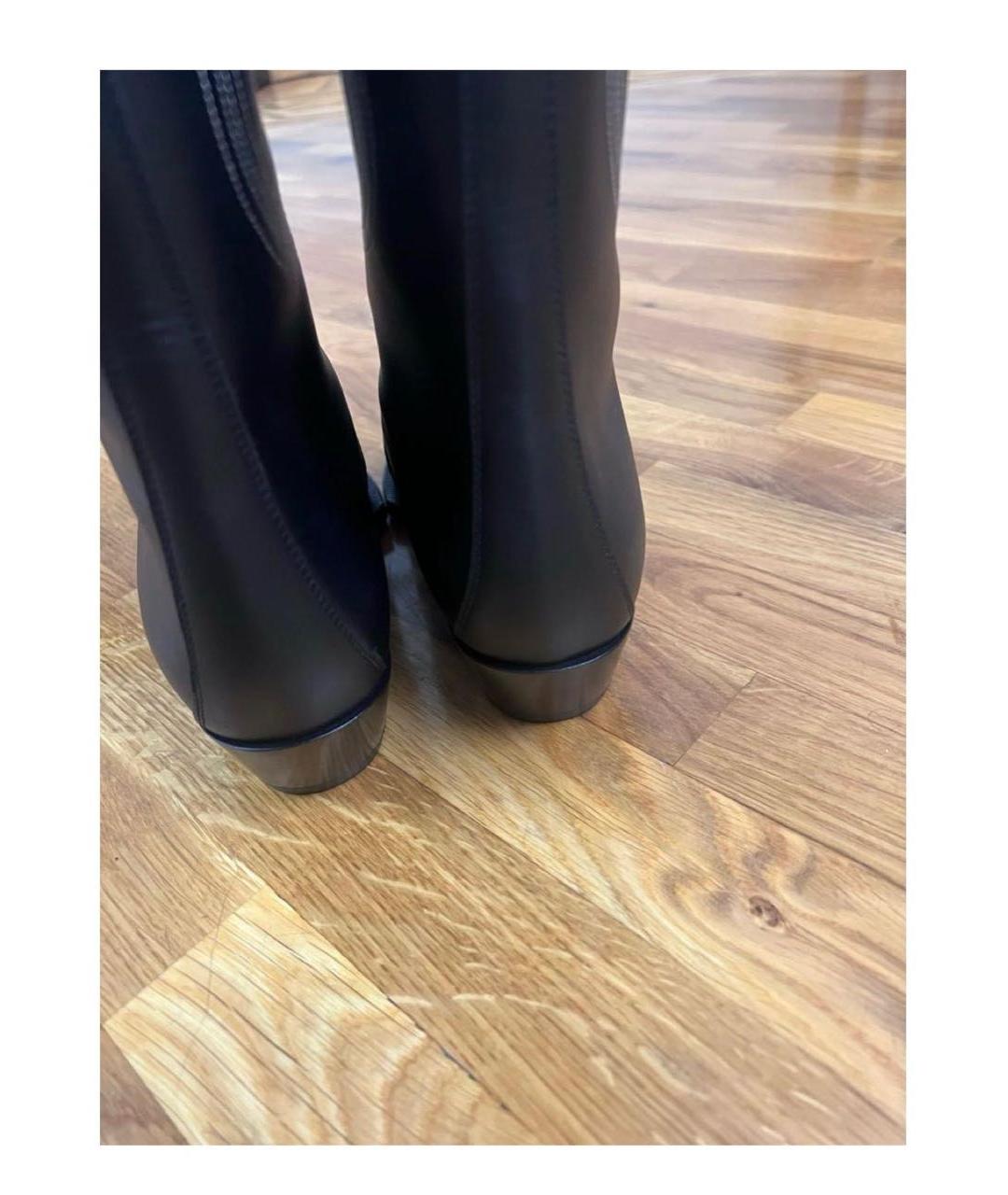 HERMES Черные кожаные сапоги, фото 4