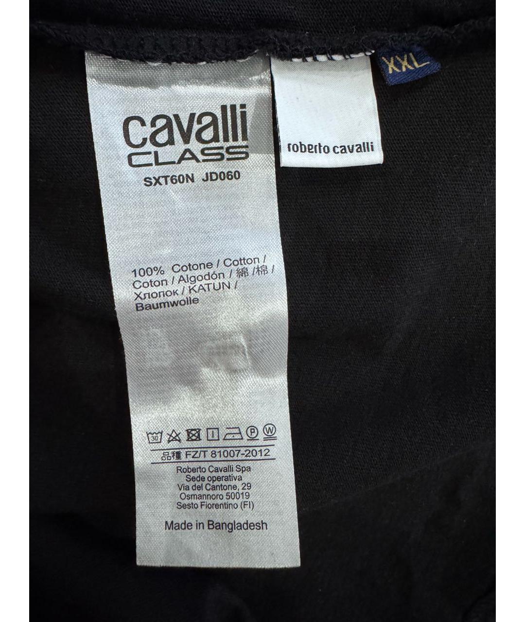 CAVALLI CLASS Черная хлопковая футболка, фото 6