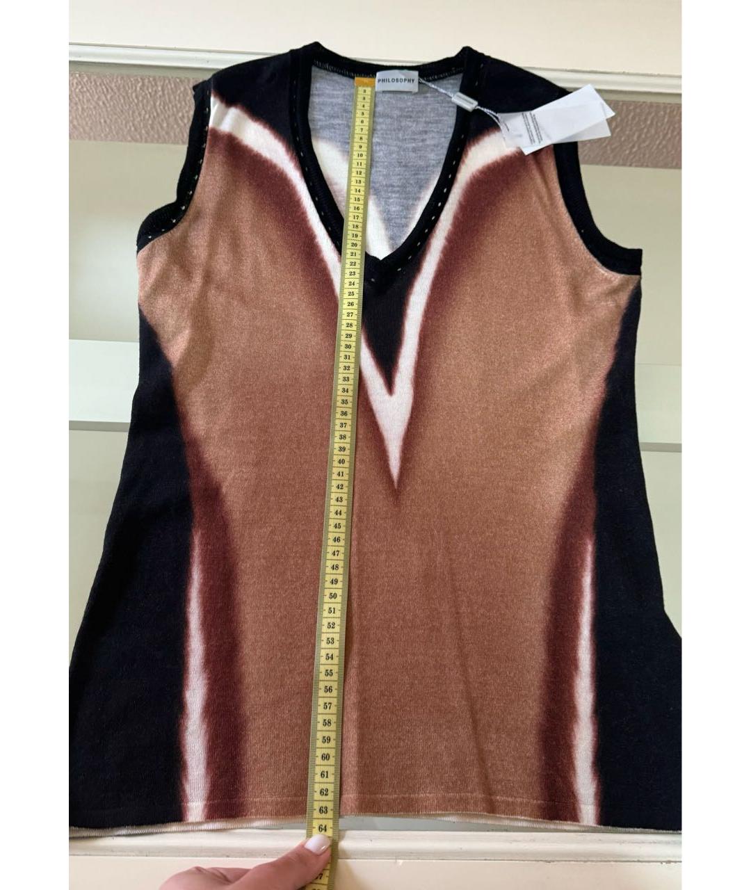 PHILOSOPHY Коричневая шерстяная жилетка, фото 8