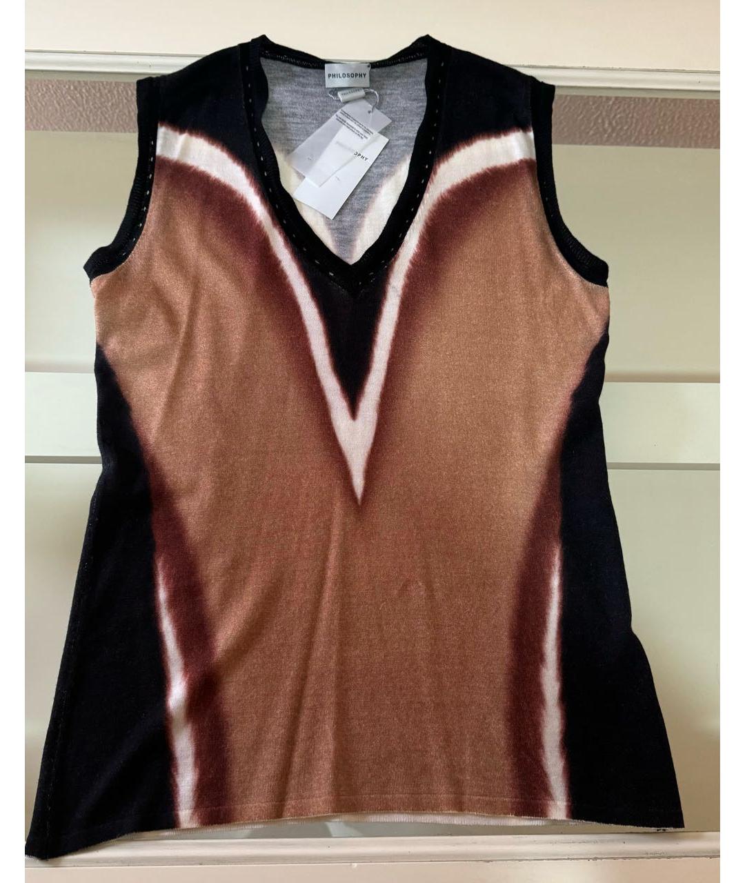 PHILOSOPHY Коричневая шерстяная жилетка, фото 9