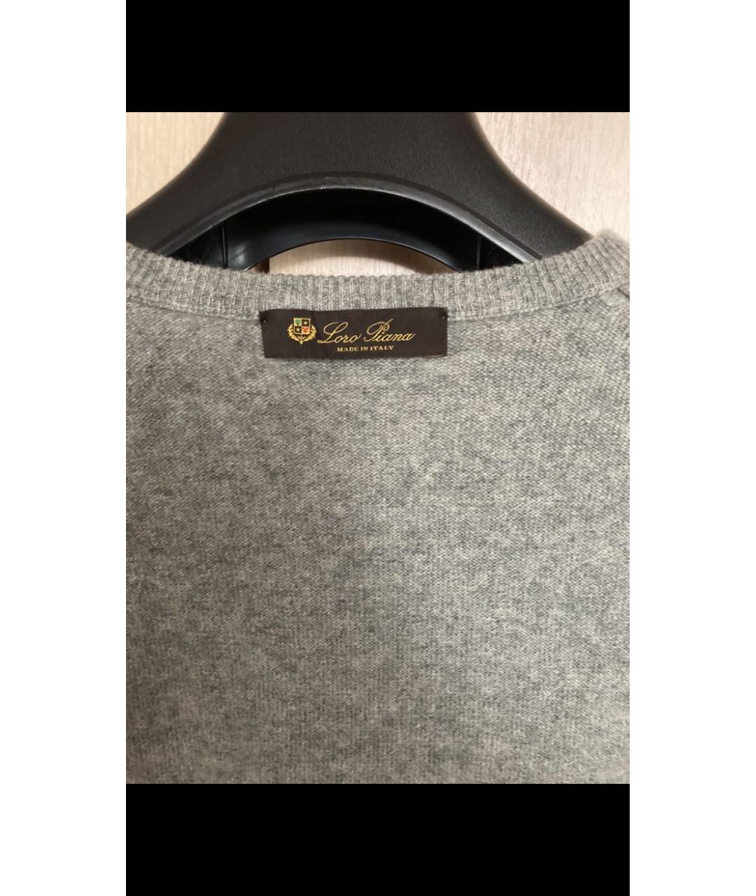 LORO PIANA Серый кашемировый джемпер / свитер, фото 6