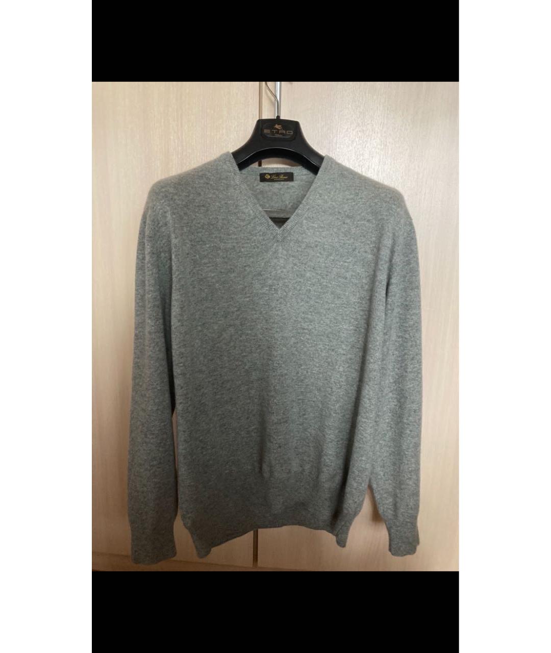 LORO PIANA Серый кашемировый джемпер / свитер, фото 7