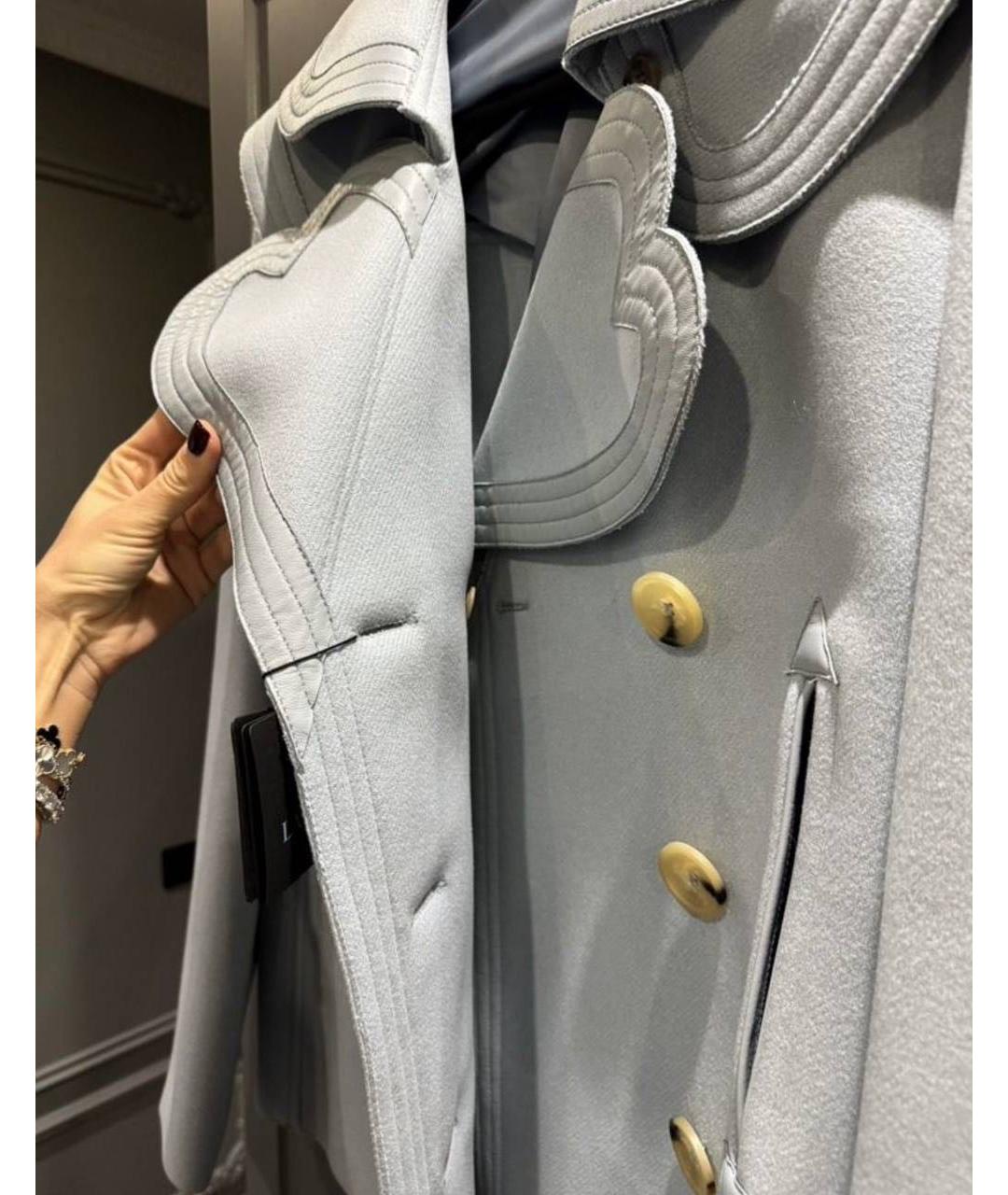 LANVIN Голубое шерстяное пальто, фото 5