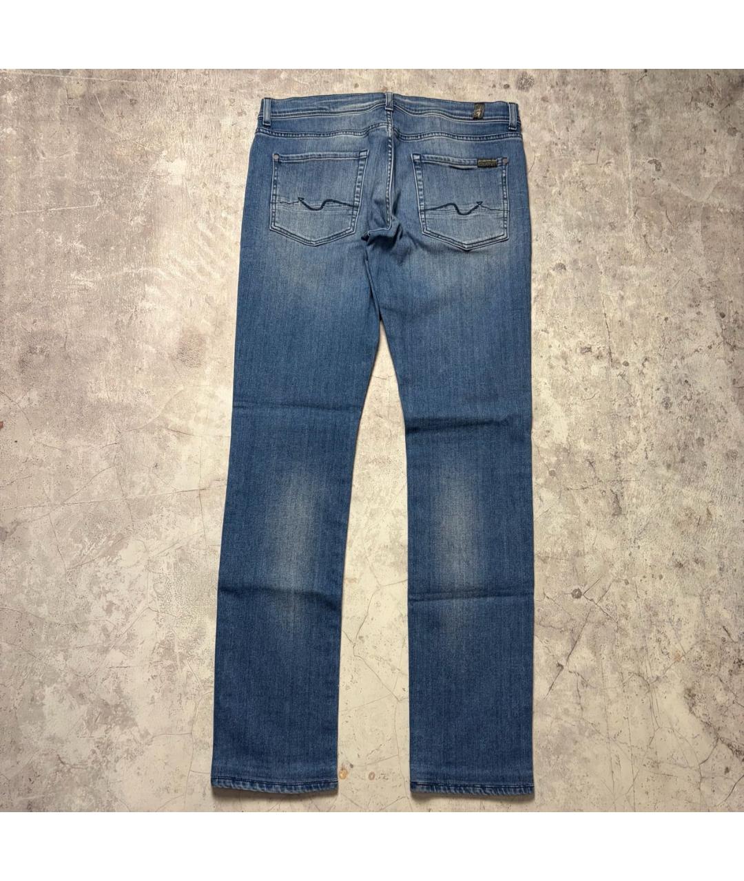 7 FOR ALL MANKIND Синие хлопко-эластановые джинсы скинни, фото 2