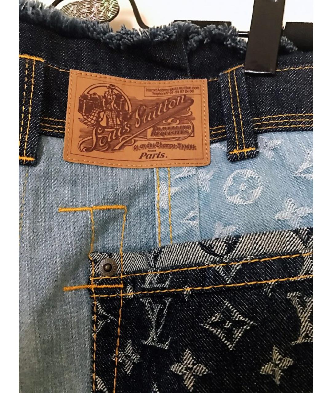 LOUIS VUITTON Синие хлопковые прямые джинсы, фото 4