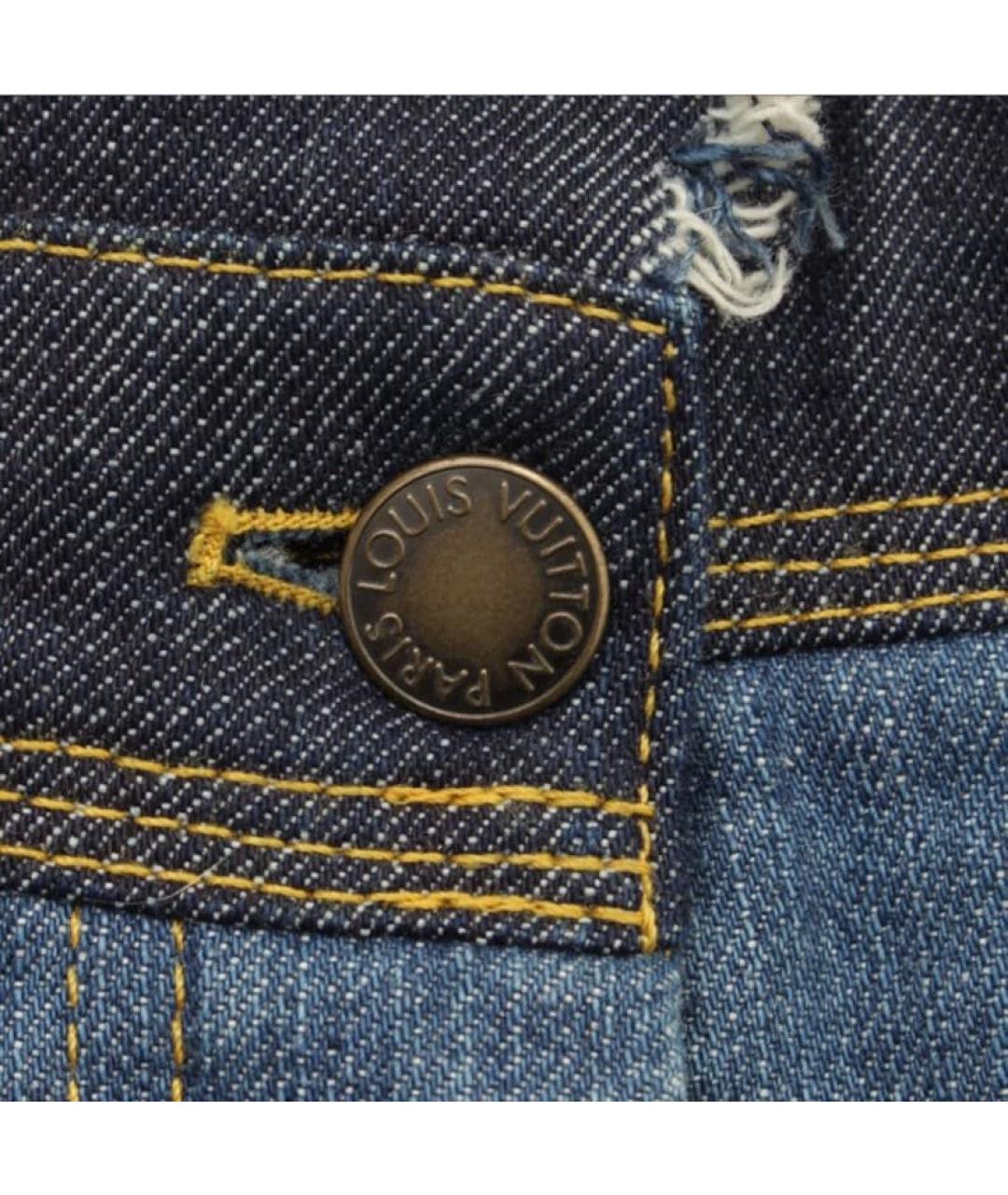 LOUIS VUITTON Синие хлопковые прямые джинсы, фото 2