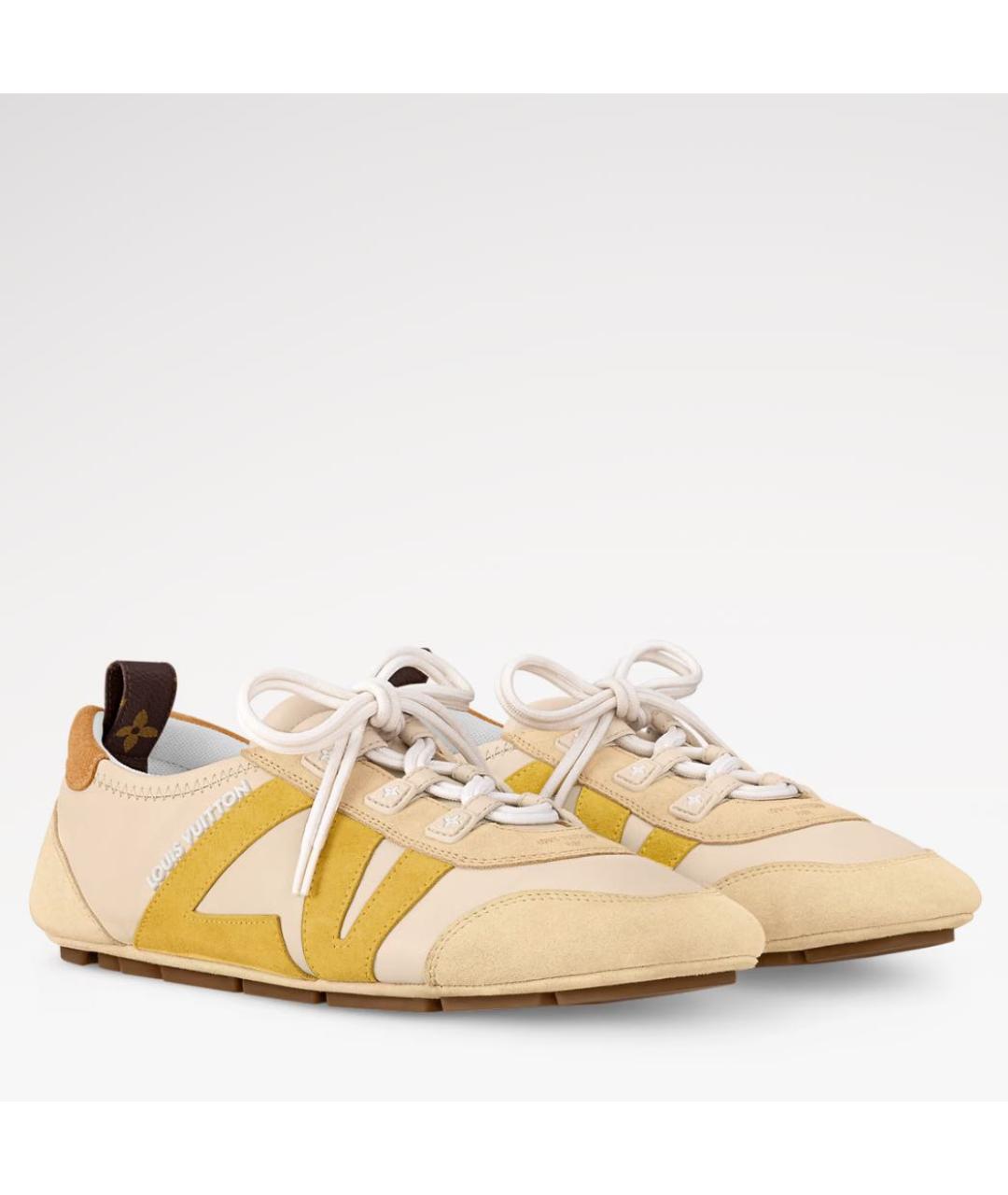 LOUIS VUITTON Желтые кожаные кеды, фото 2