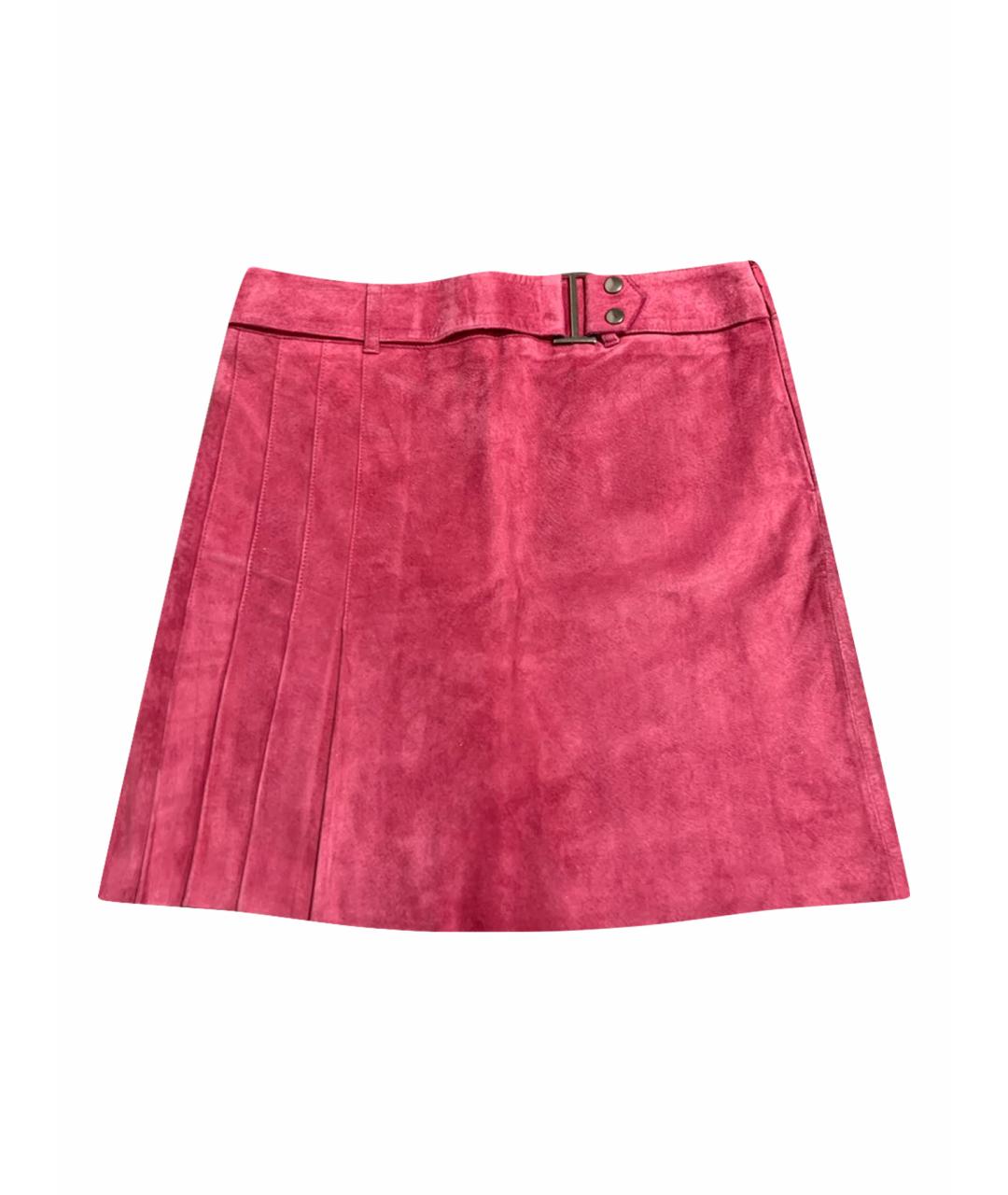 JEAN PAUL GAULTIER Розовая бархатная юбка мини, фото 1