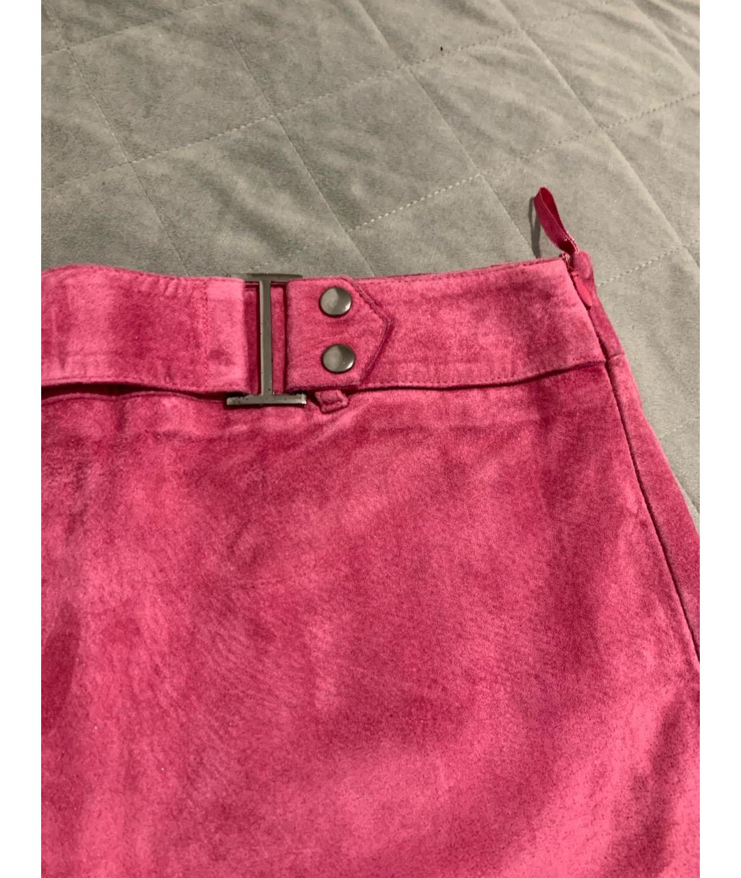 JEAN PAUL GAULTIER Розовая бархатная юбка мини, фото 3