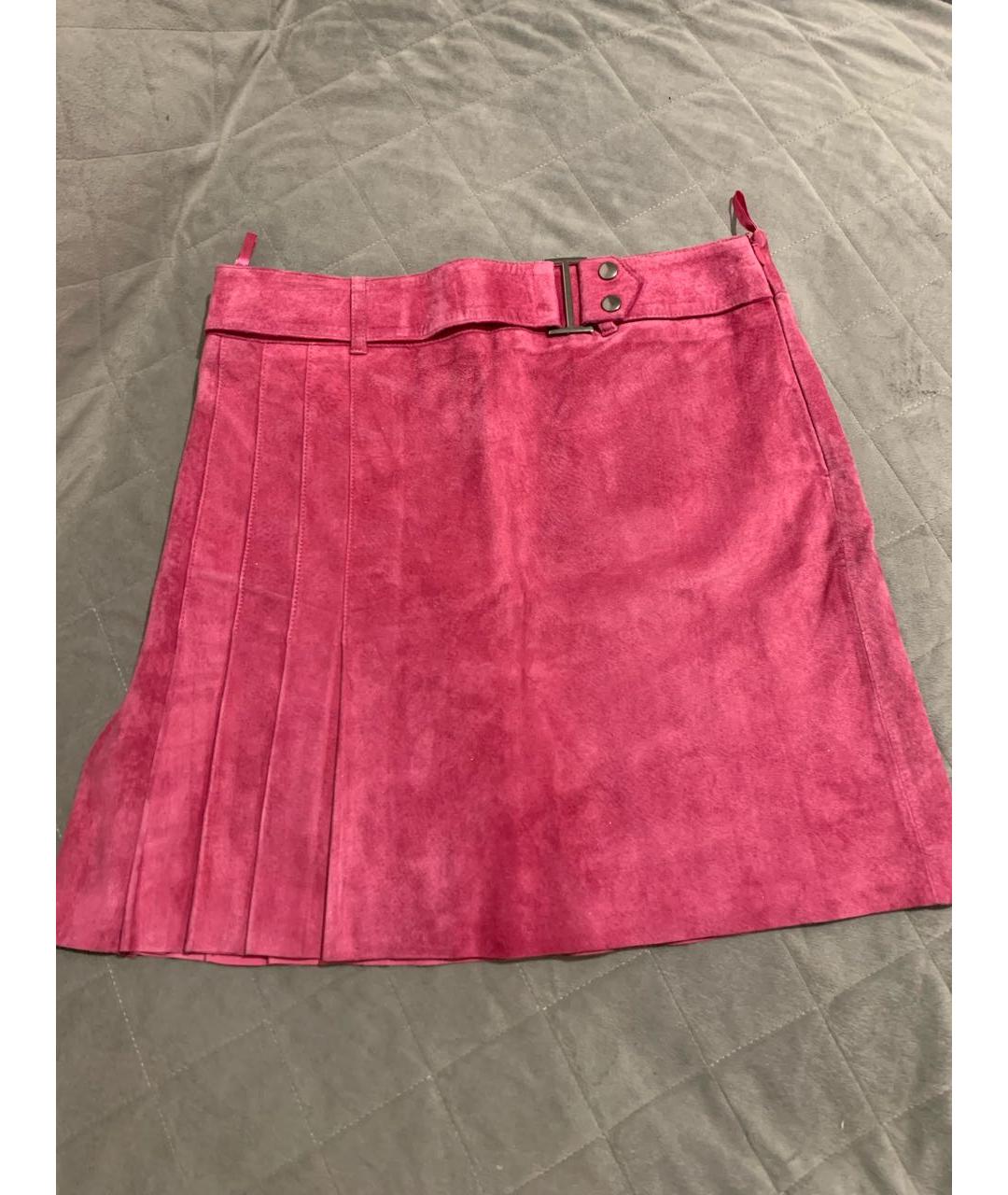 JEAN PAUL GAULTIER Розовая бархатная юбка мини, фото 8