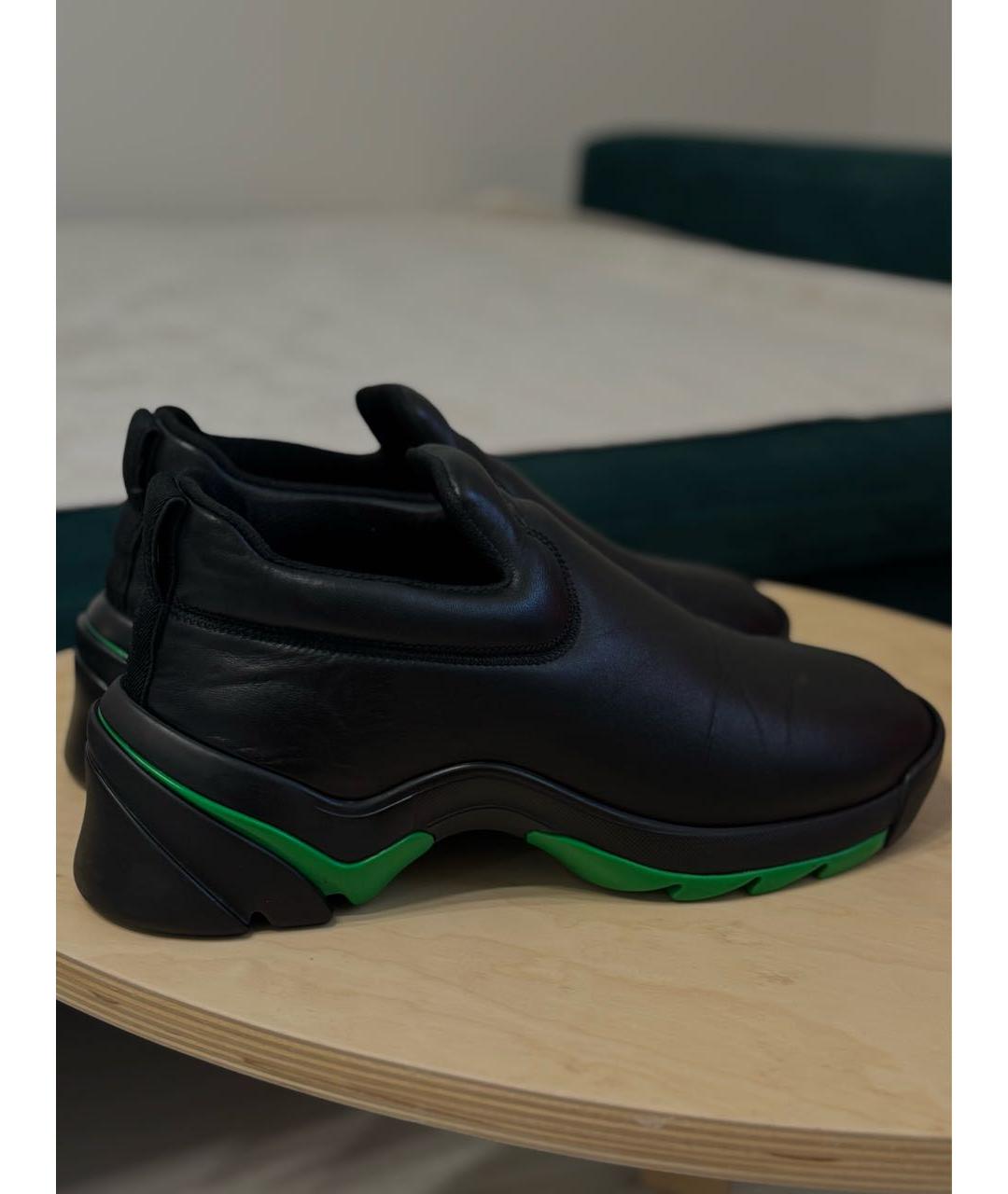 BOTTEGA VENETA Черные кожаные слипоны, фото 6