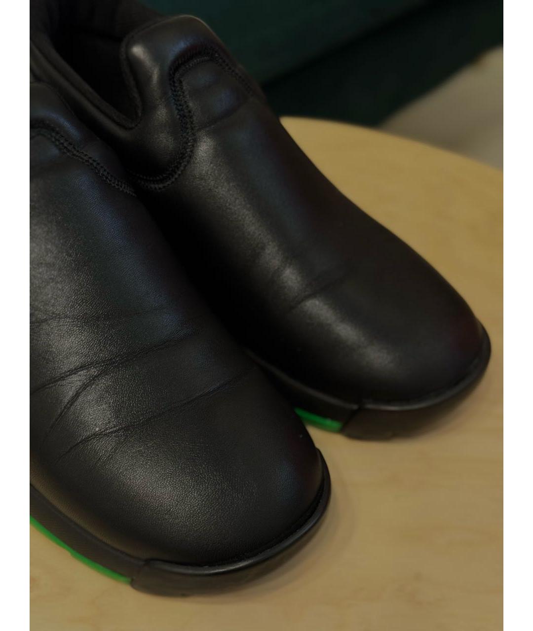 BOTTEGA VENETA Черные кожаные слипоны, фото 2