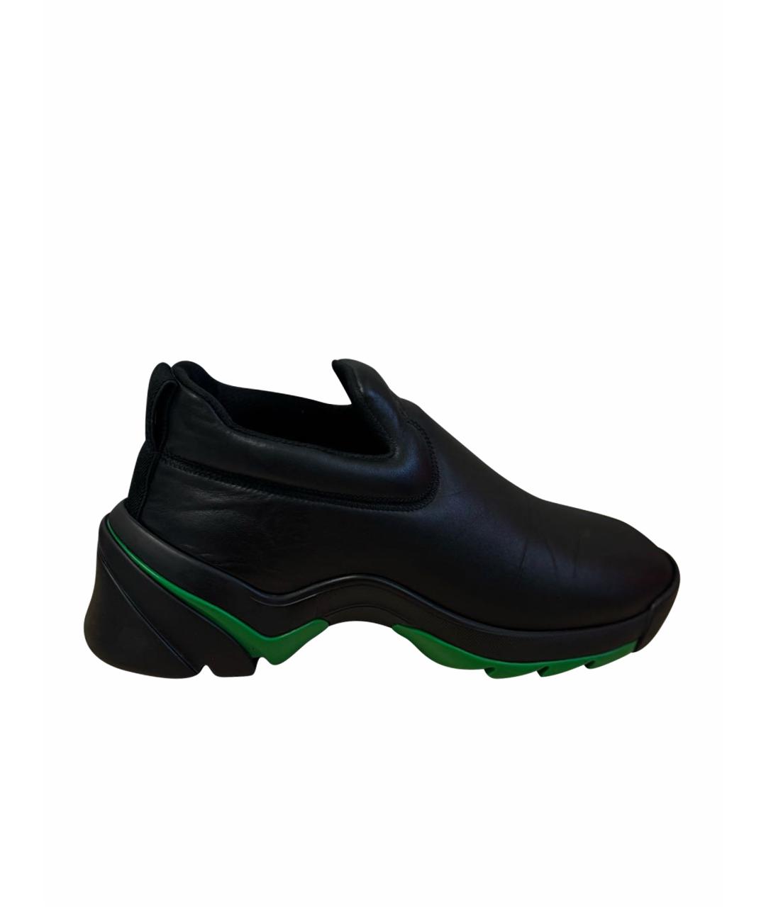 BOTTEGA VENETA Черные кожаные слипоны, фото 1