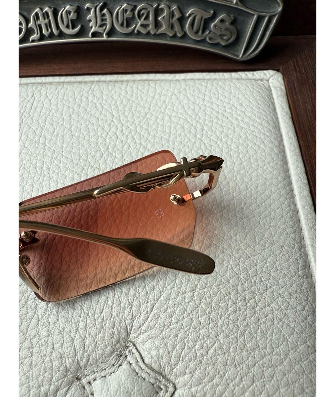 CHROME HEARTS Золотые металлические солнцезащитные очки, фото 5