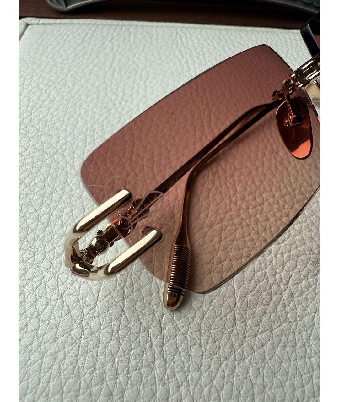 CHROME HEARTS Золотые металлические солнцезащитные очки, фото 3