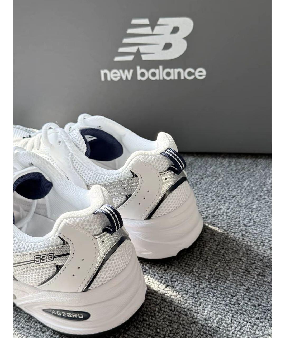 NEW BALANCE Белые текстильные кроссовки, фото 5
