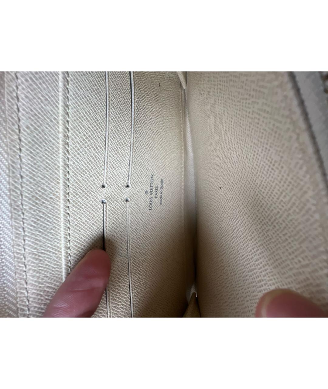 LOUIS VUITTON Белый кожаный кошелек, фото 6