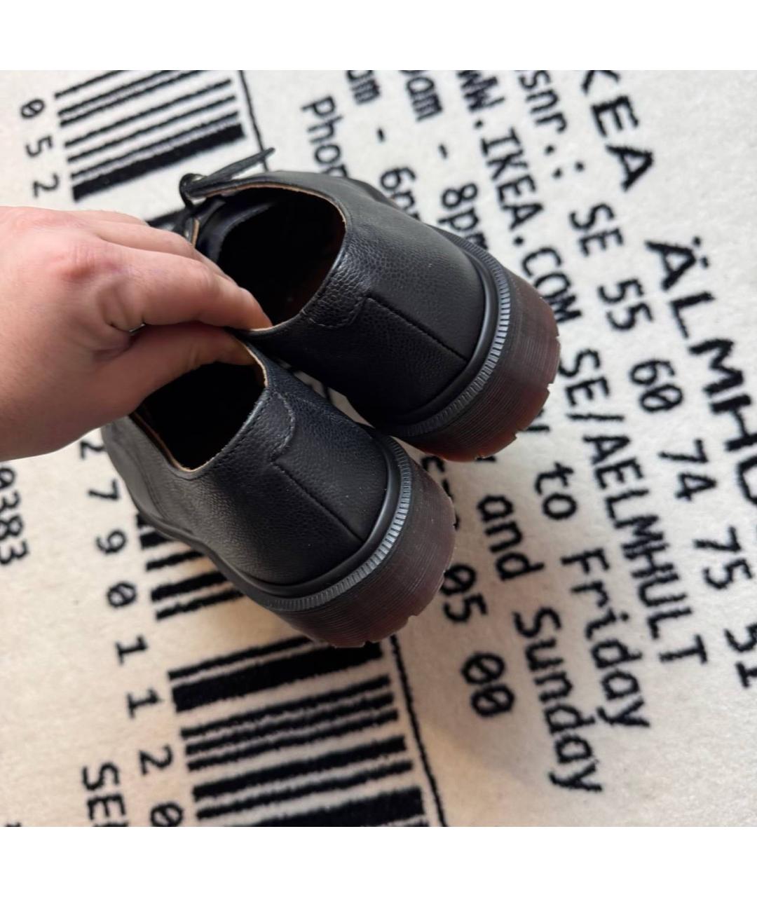 DR. MARTENS Черные кожаные низкие ботинки, фото 4