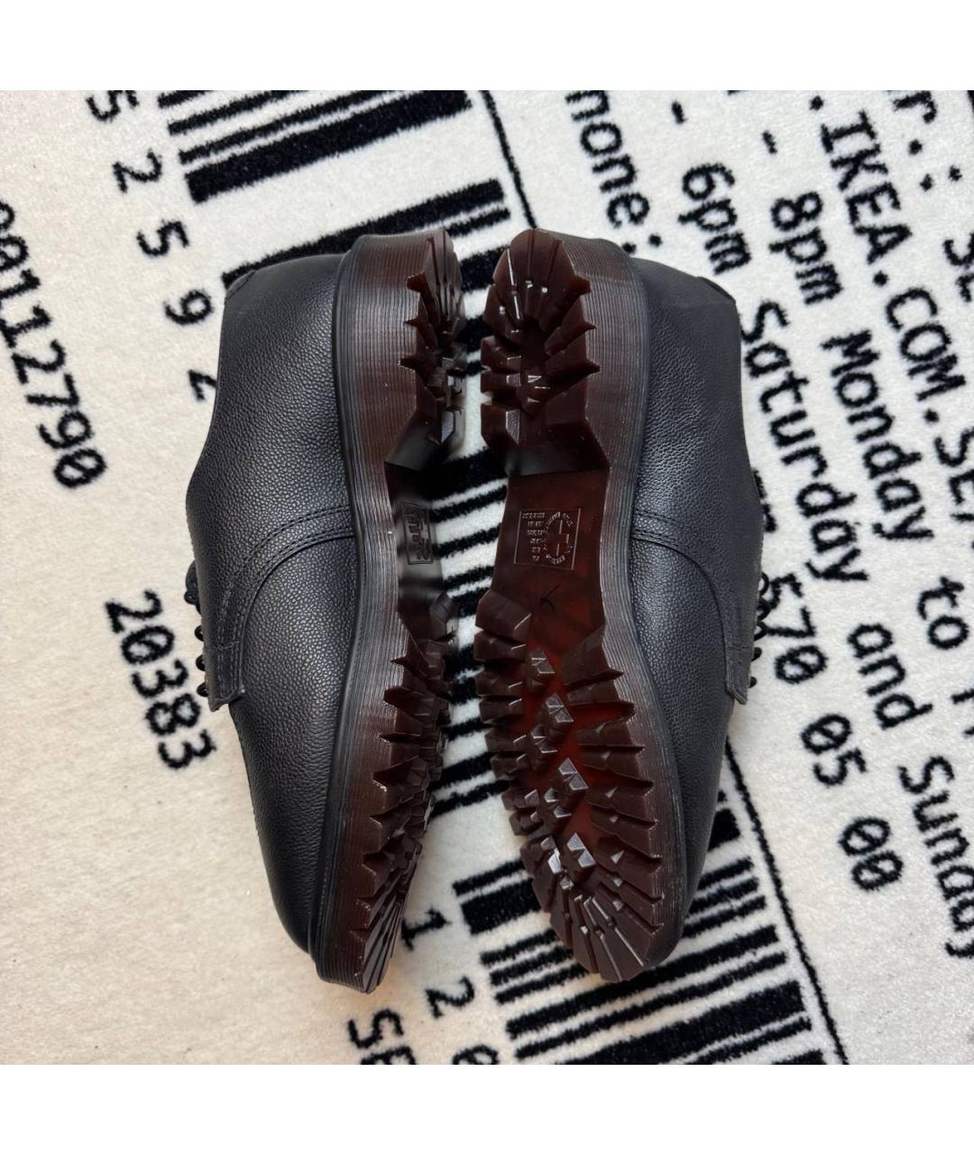 DR. MARTENS Черные кожаные низкие ботинки, фото 3