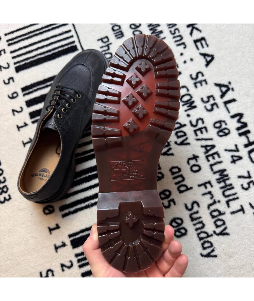 DR. MARTENS Черные кожаные низкие ботинки, фото 5