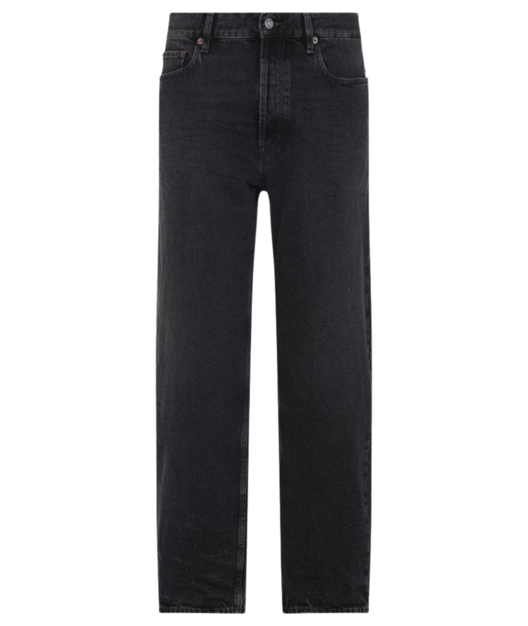 SAINT LAURENT Черные хлопковые прямые джинсы, фото 1