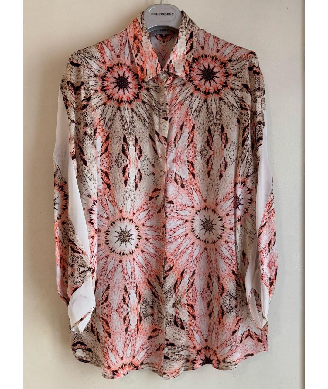 PHILOSOPHY Розовая шелковая блузы, фото 4