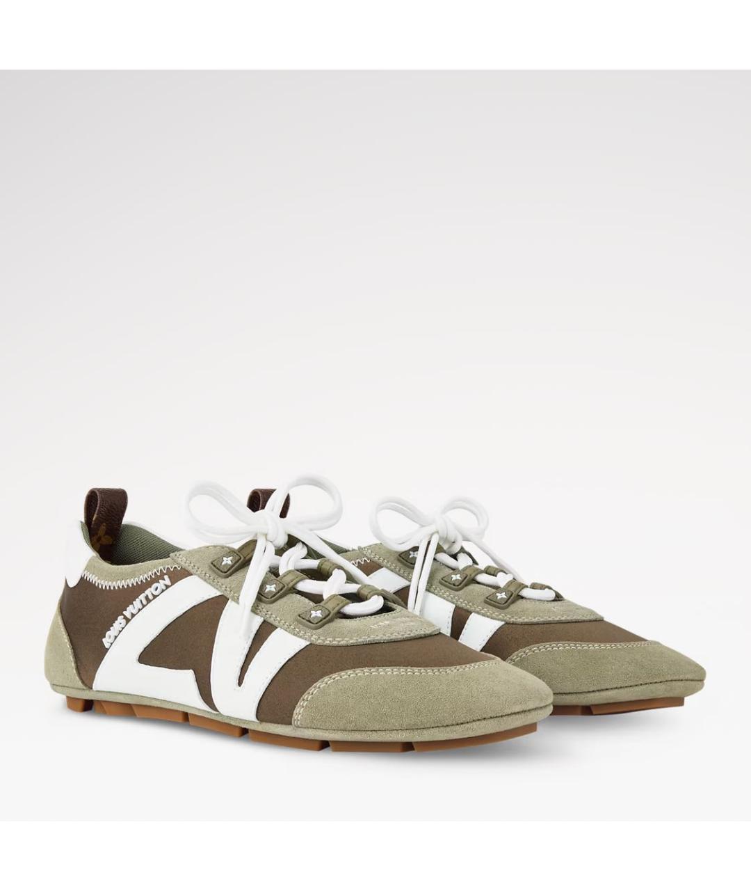 LOUIS VUITTON Зеленые кожаные кеды, фото 2