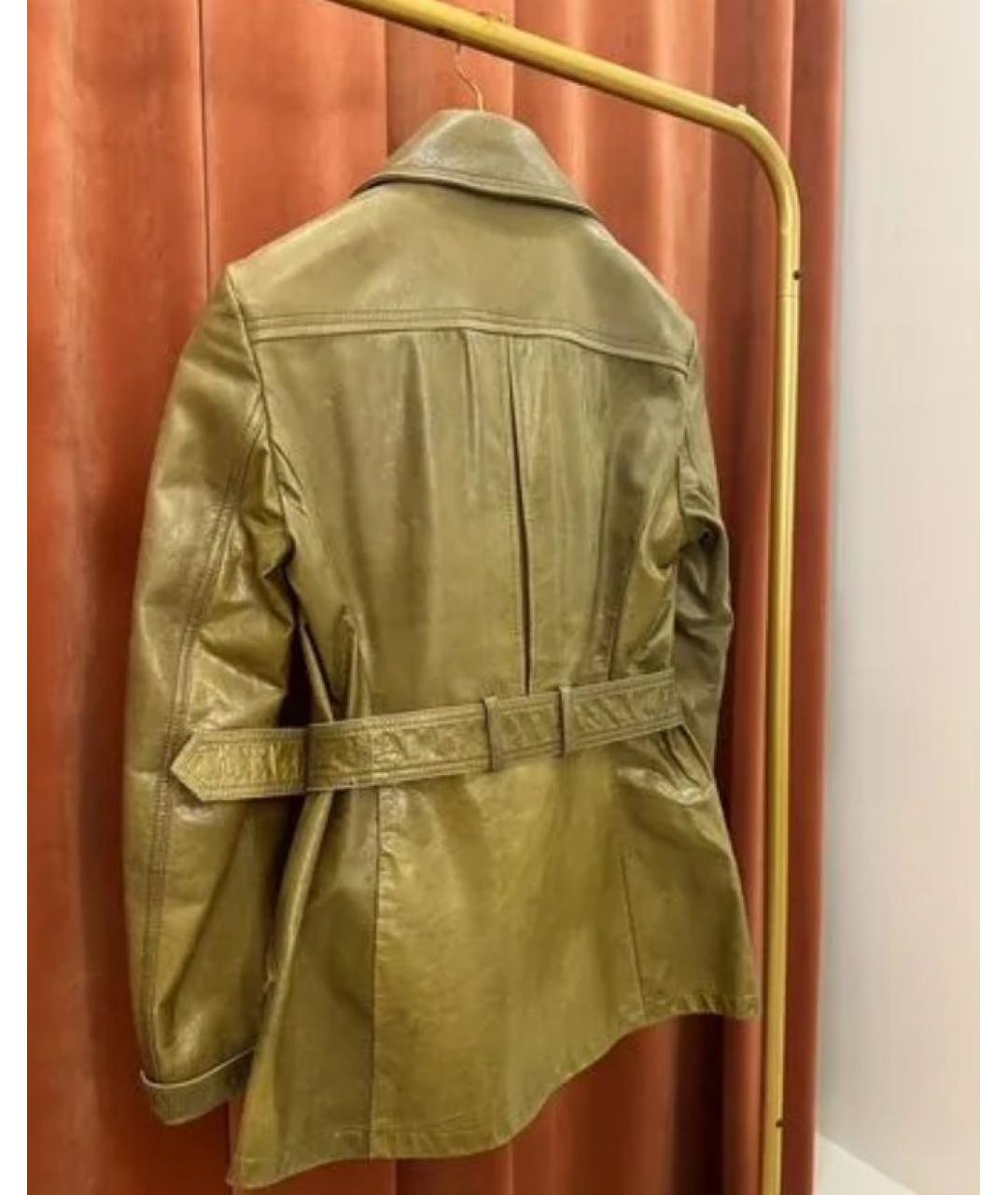 KENZO Хаки кожаная куртка, фото 3