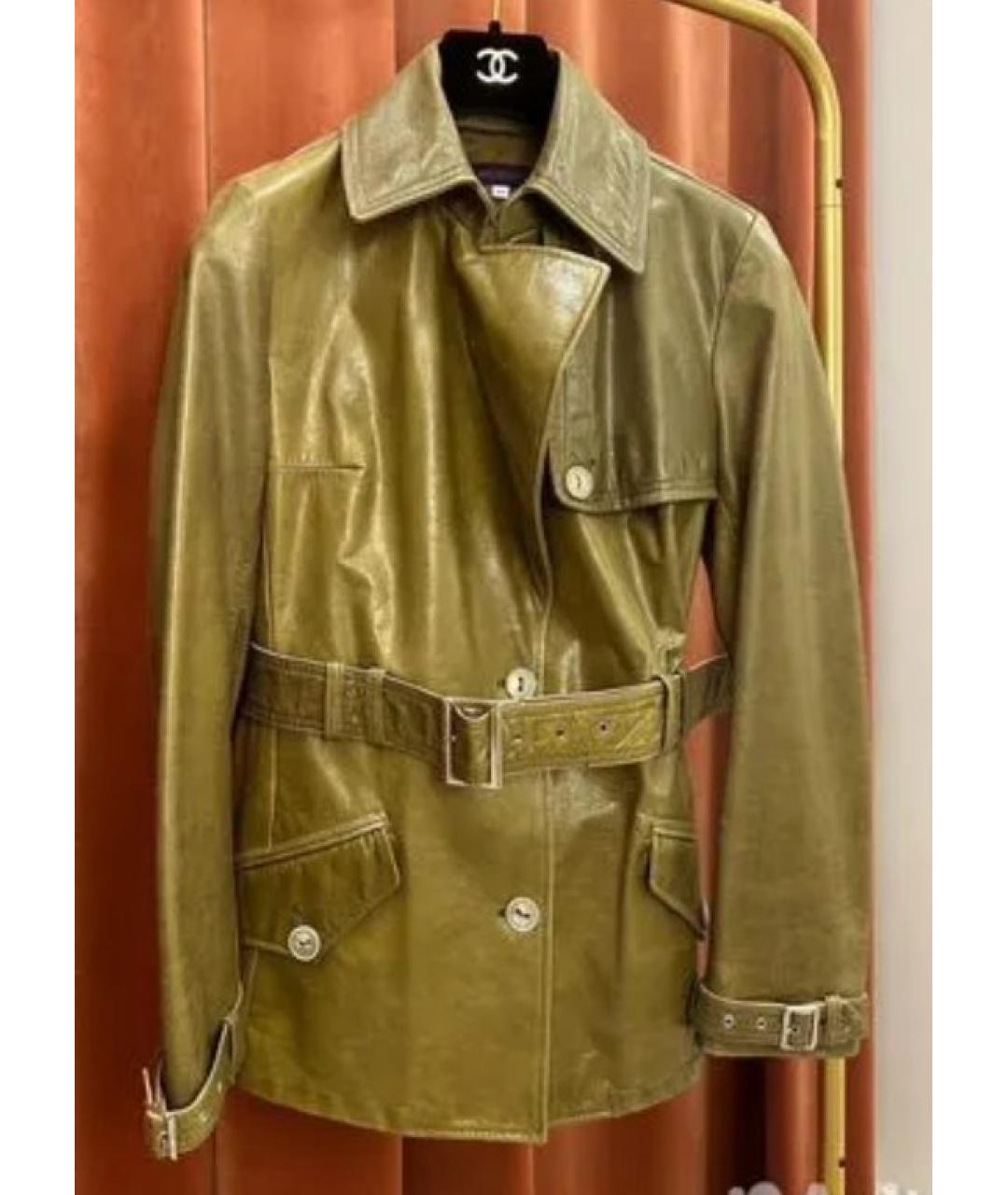 KENZO Хаки кожаная куртка, фото 7