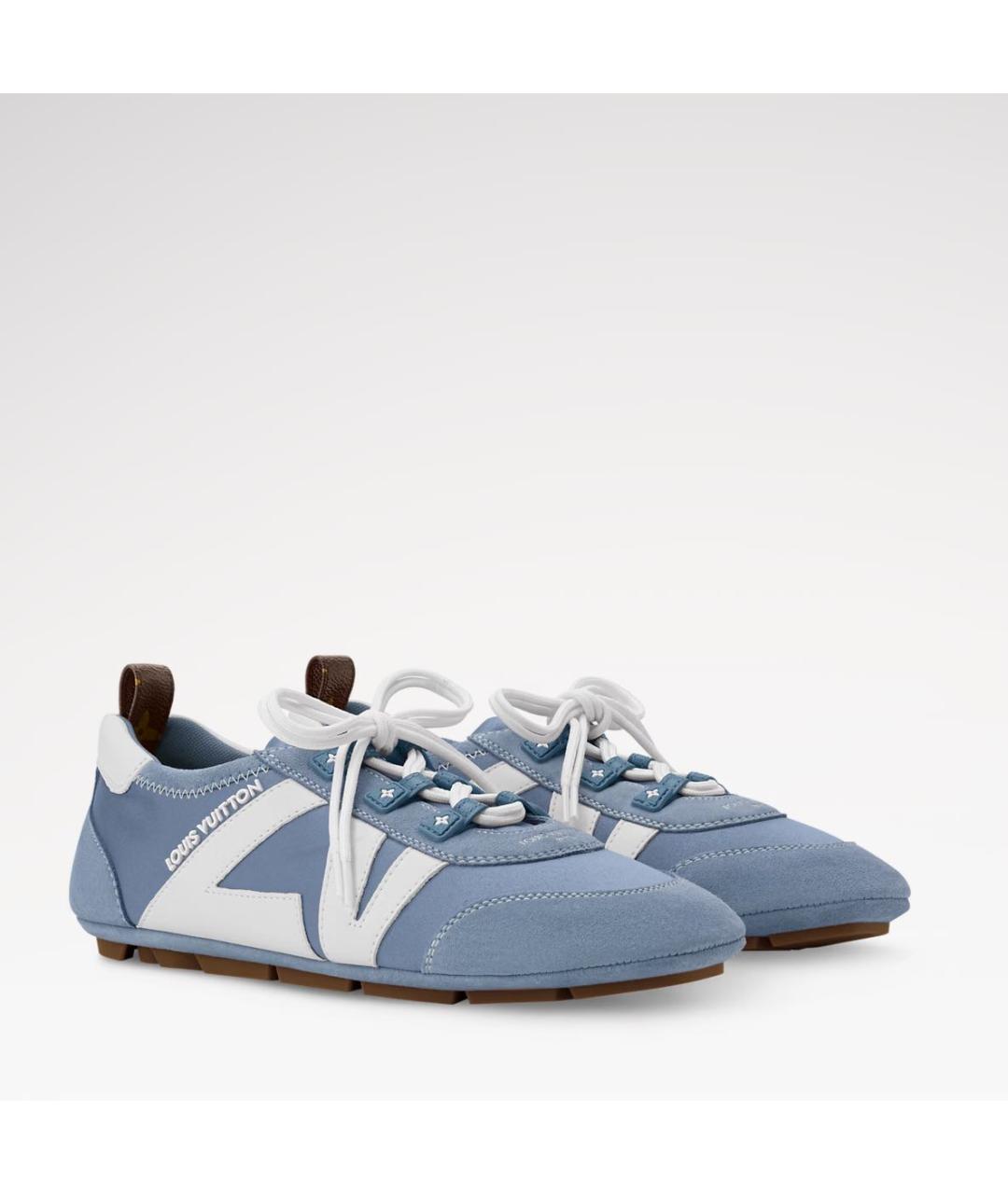 LOUIS VUITTON Голубые кожаные кеды, фото 2