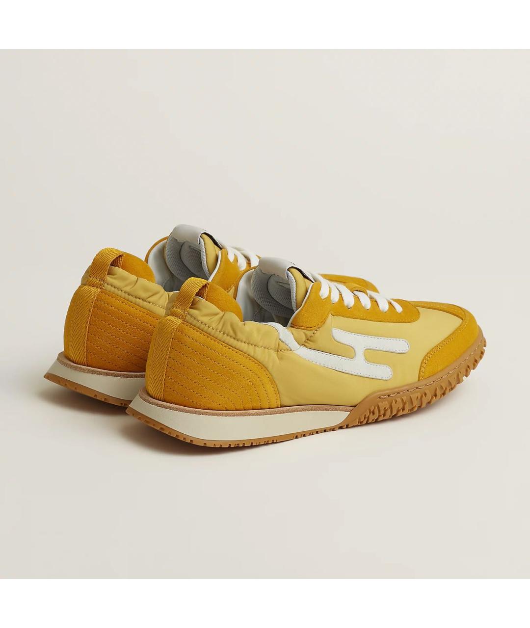 HERMES Белые кожаные кроссовки, фото 4