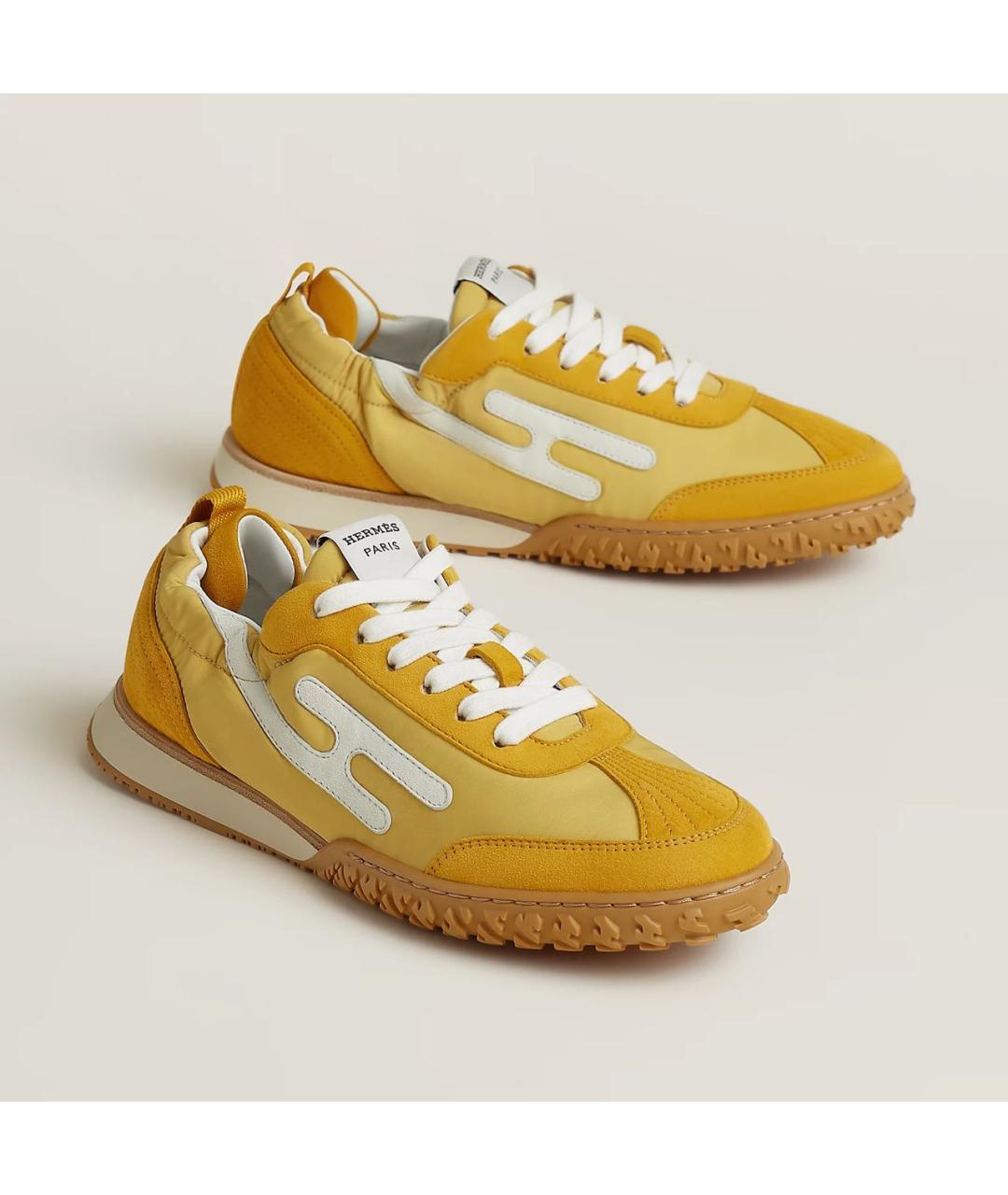 HERMES Белые кожаные кроссовки, фото 2