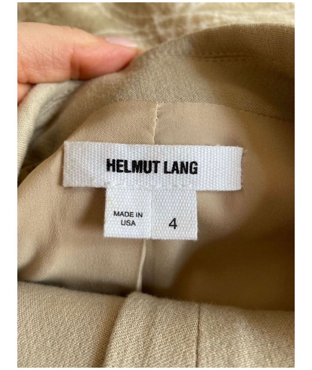 HELMUT LANG Бежевый вискозный костюм с брюками, фото 6