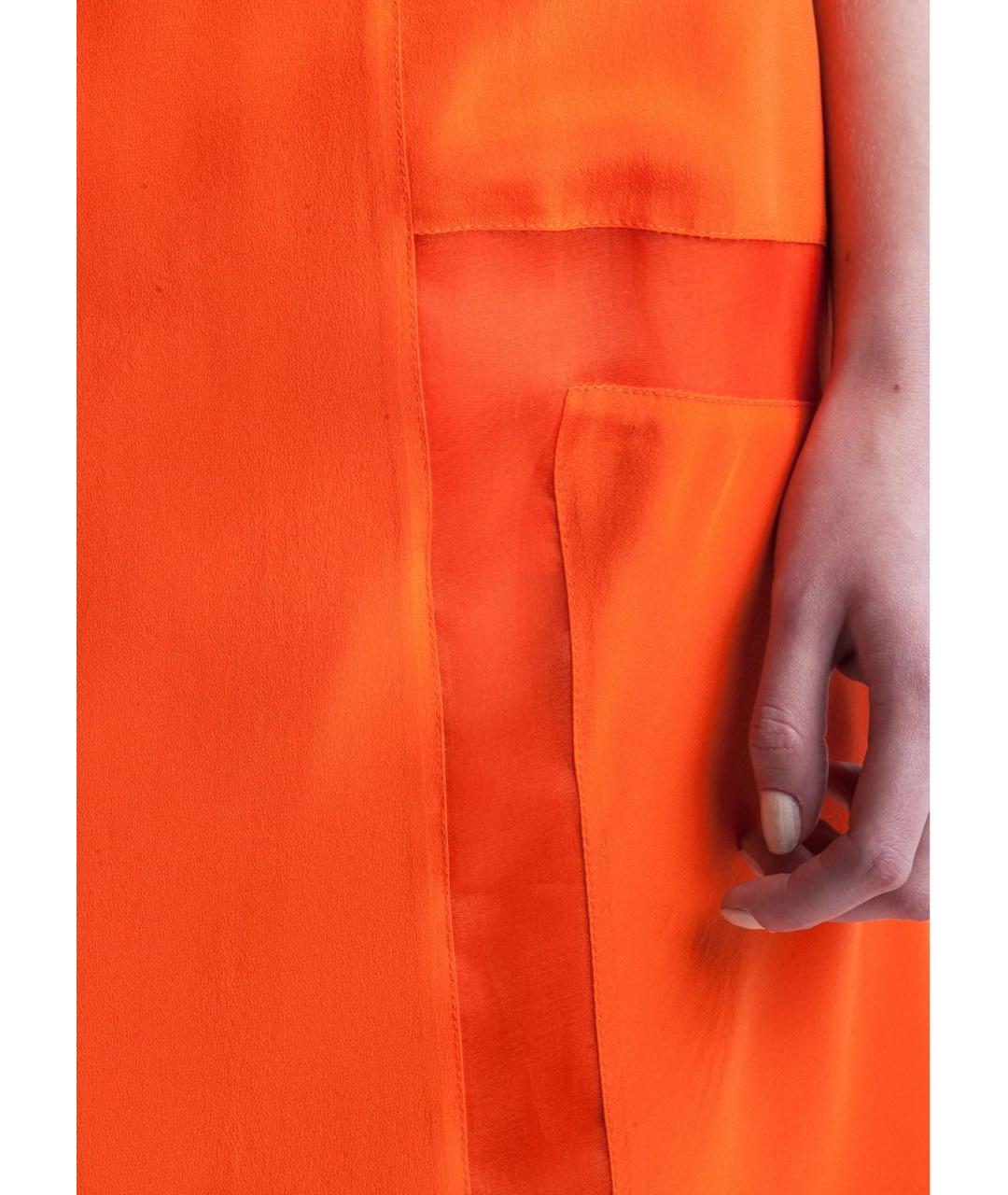 PHILOSOPHY Оранжевая шелковая юбка макси, фото 5