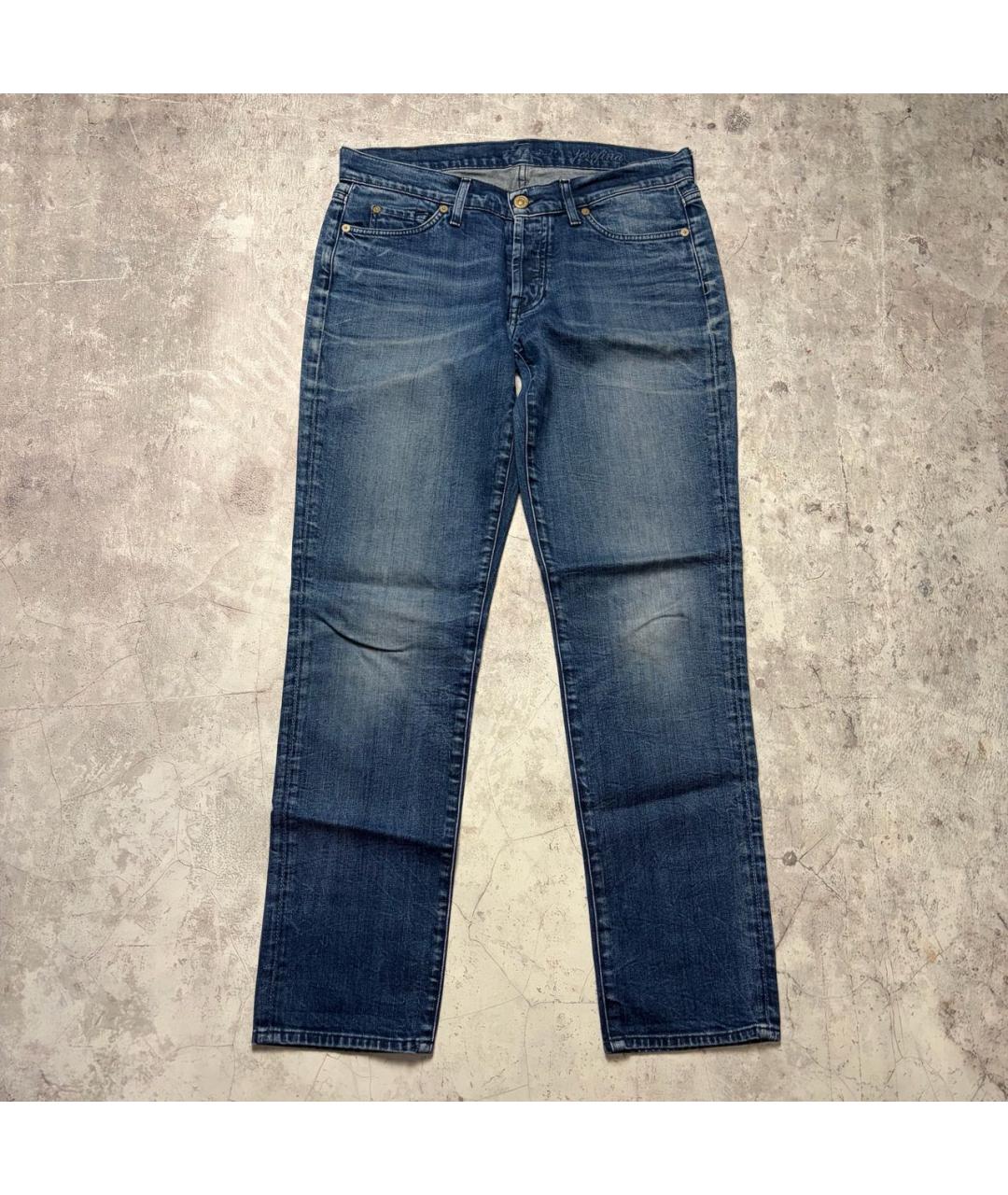 7 FOR ALL MANKIND Темно-синие хлопко-эластановые джинсы слим, фото 7