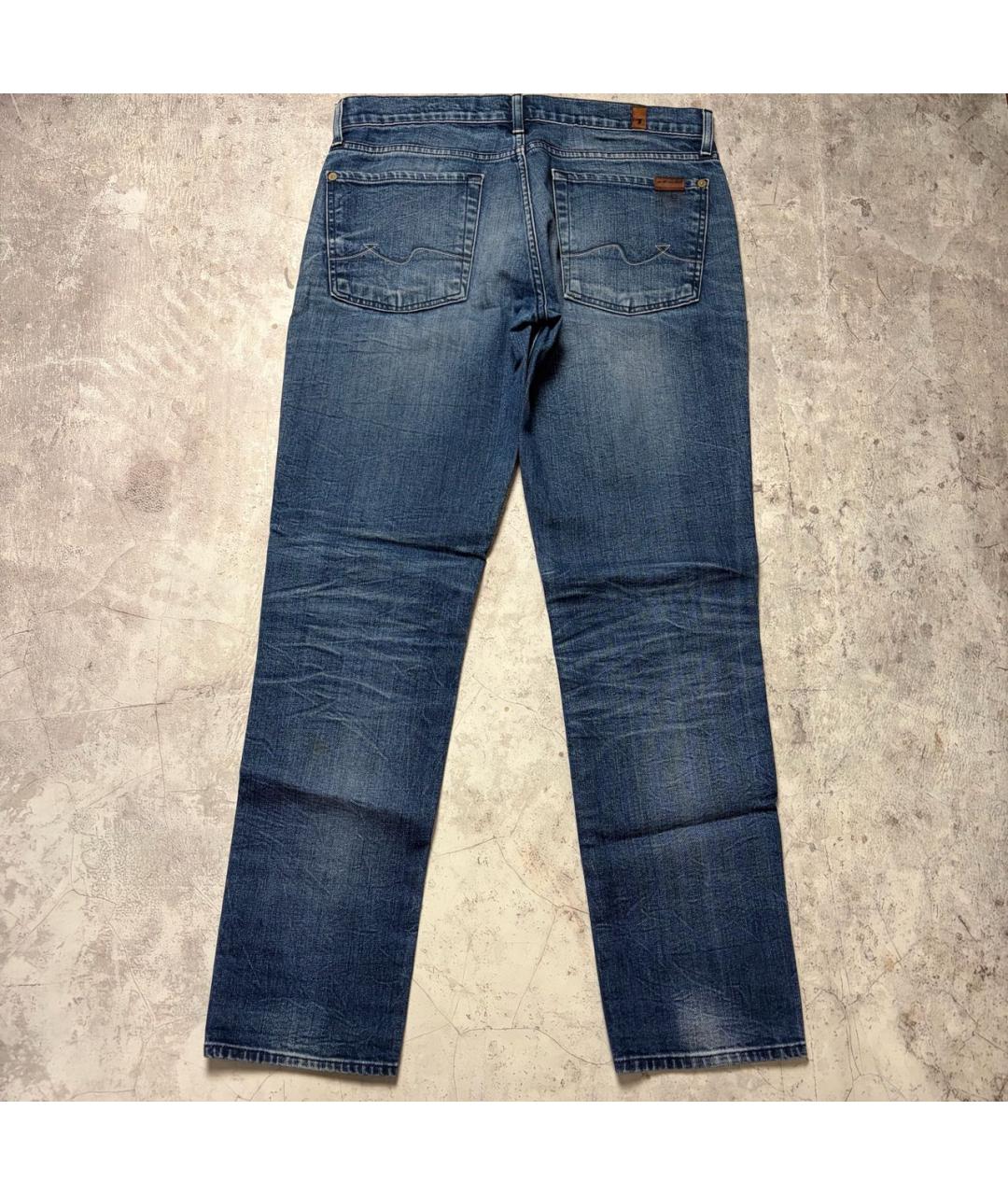 7 FOR ALL MANKIND Темно-синие хлопко-эластановые джинсы слим, фото 2