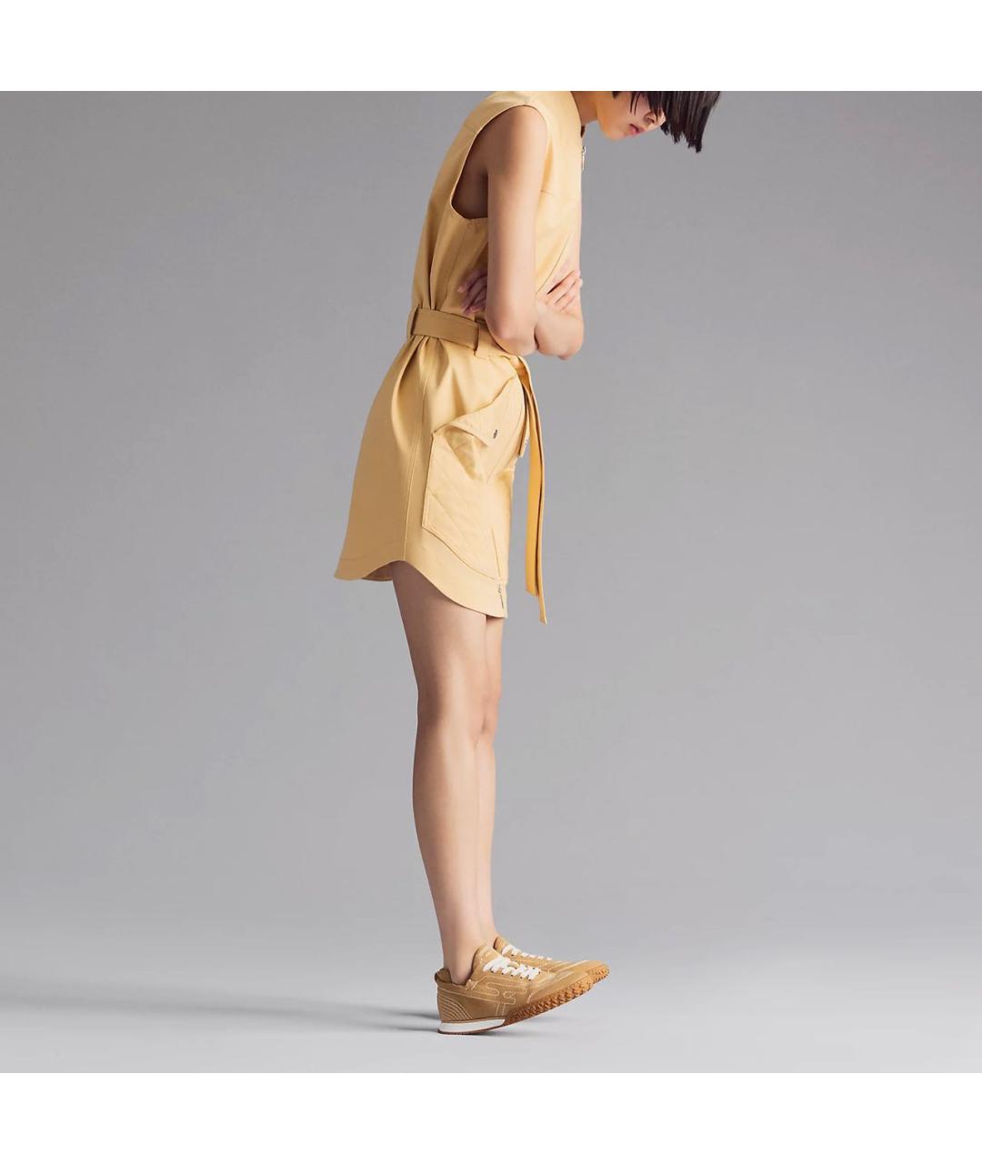 HERMES Бежевые кожаные кроссовки, фото 3