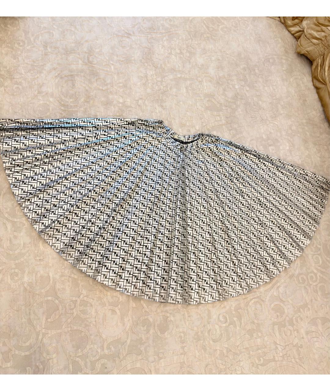 FENDI Серебряная полиамидовая юбка миди, фото 6