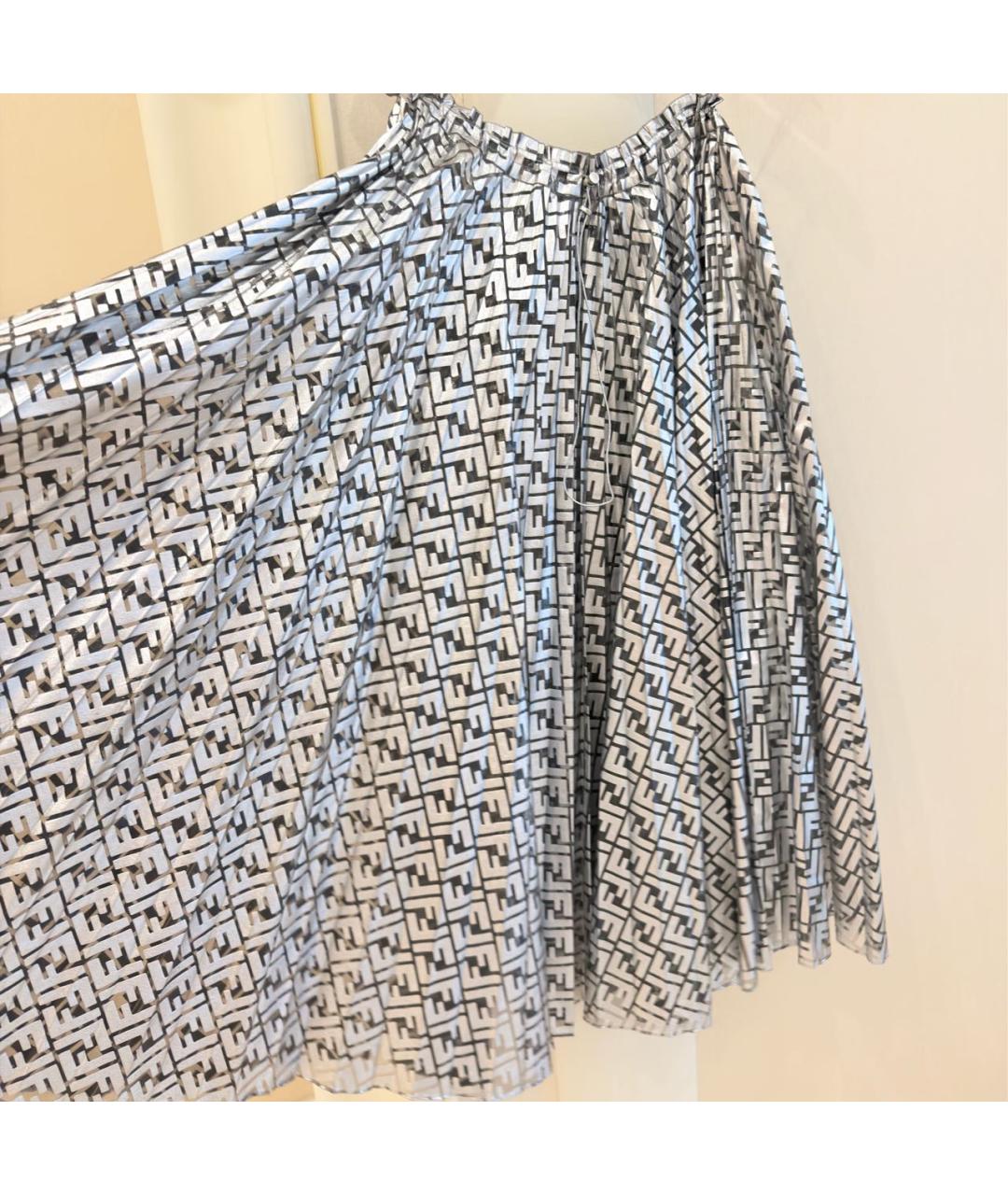 FENDI Серебряная полиамидовая юбка миди, фото 2