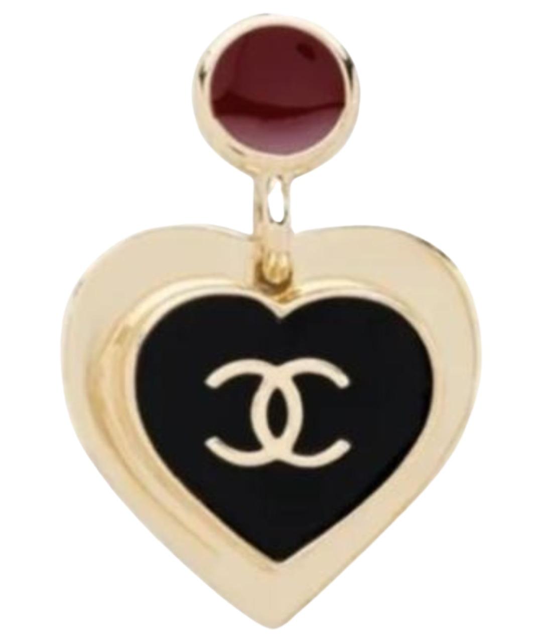 CHANEL Золотые металлические серьги, фото 2