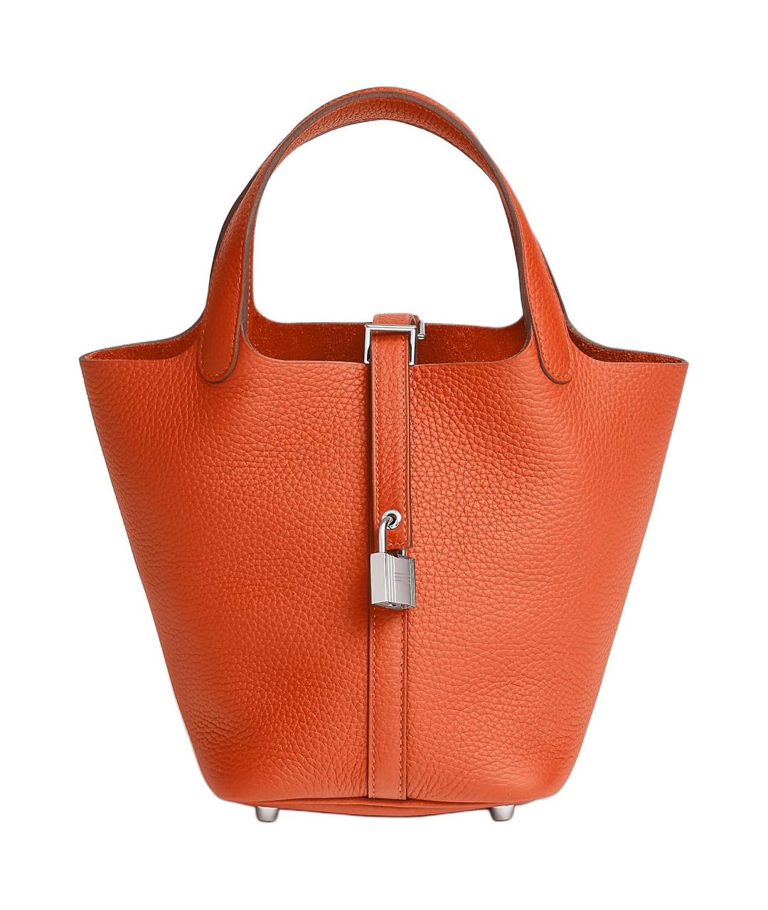 HERMES Оранжевая кожаная сумка через плечо, фото 1