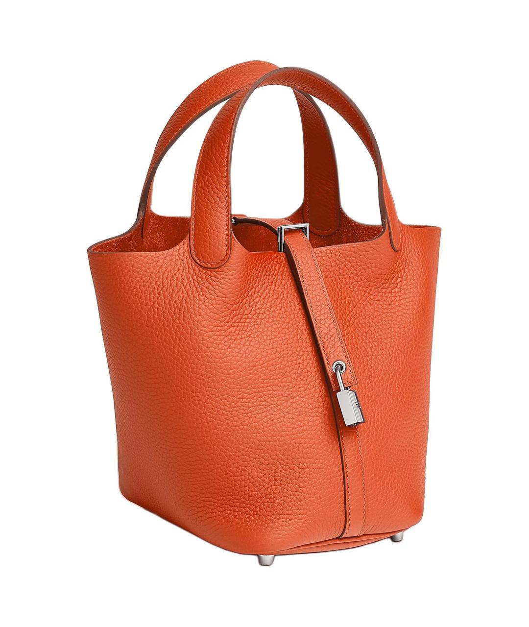 HERMES Оранжевая кожаная сумка через плечо, фото 2