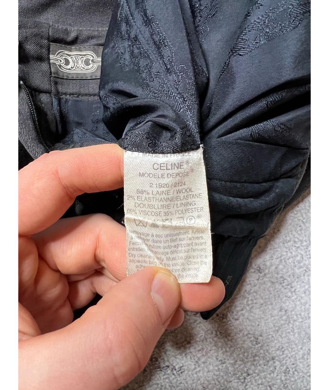 CELINE Серые шерстяные брюки узкие, фото 8