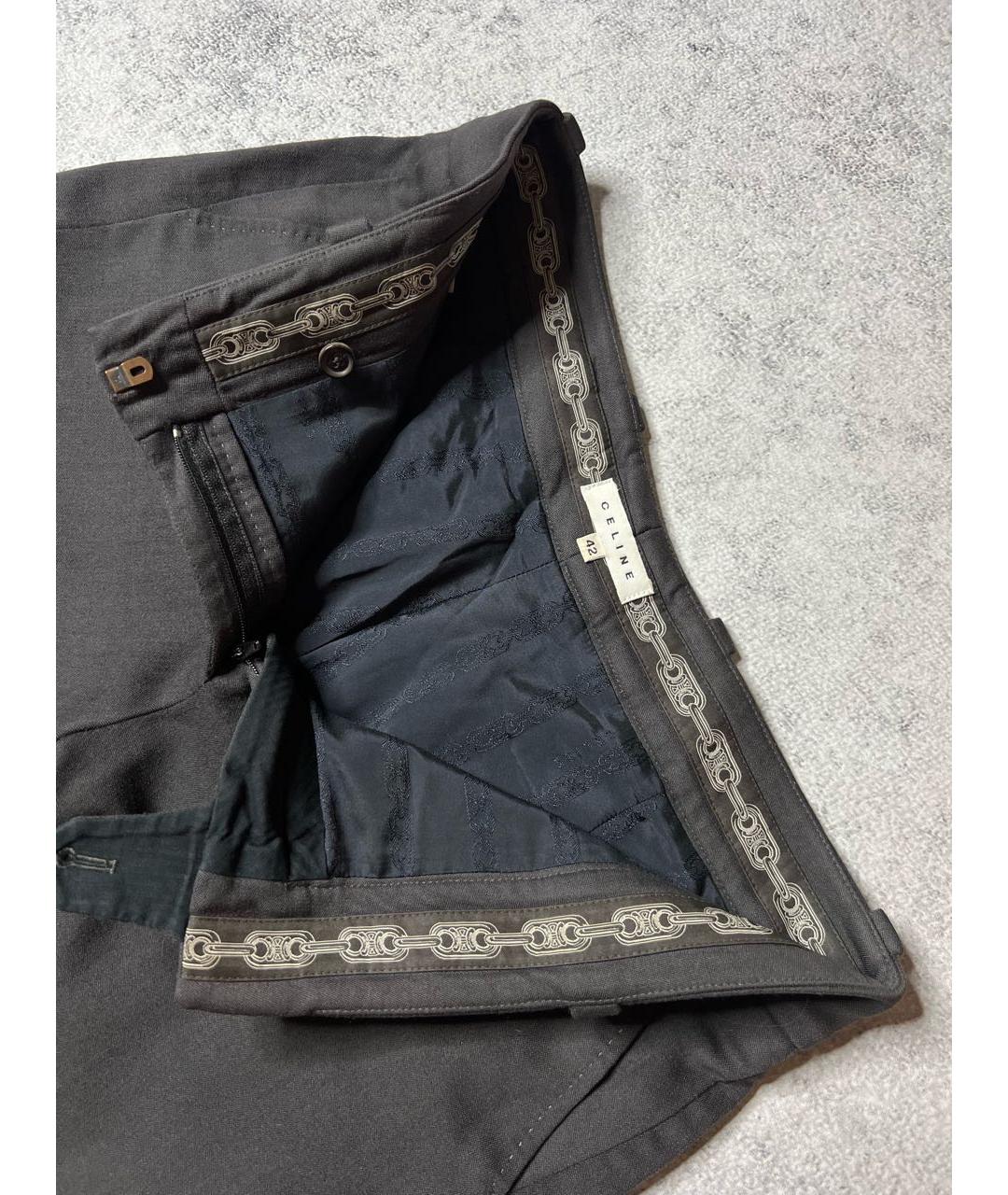 CELINE Серые шерстяные брюки узкие, фото 7