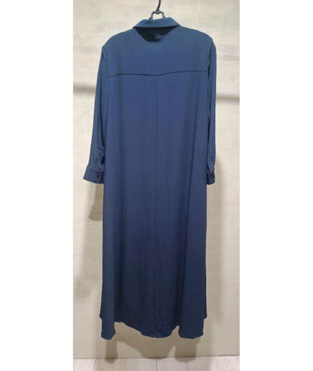 LORO PIANA Темно-синее вискозное повседневное платье, фото 2