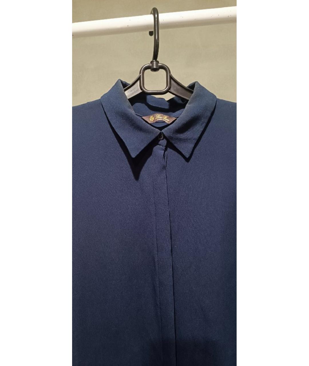 LORO PIANA Темно-синее вискозное повседневное платье, фото 3
