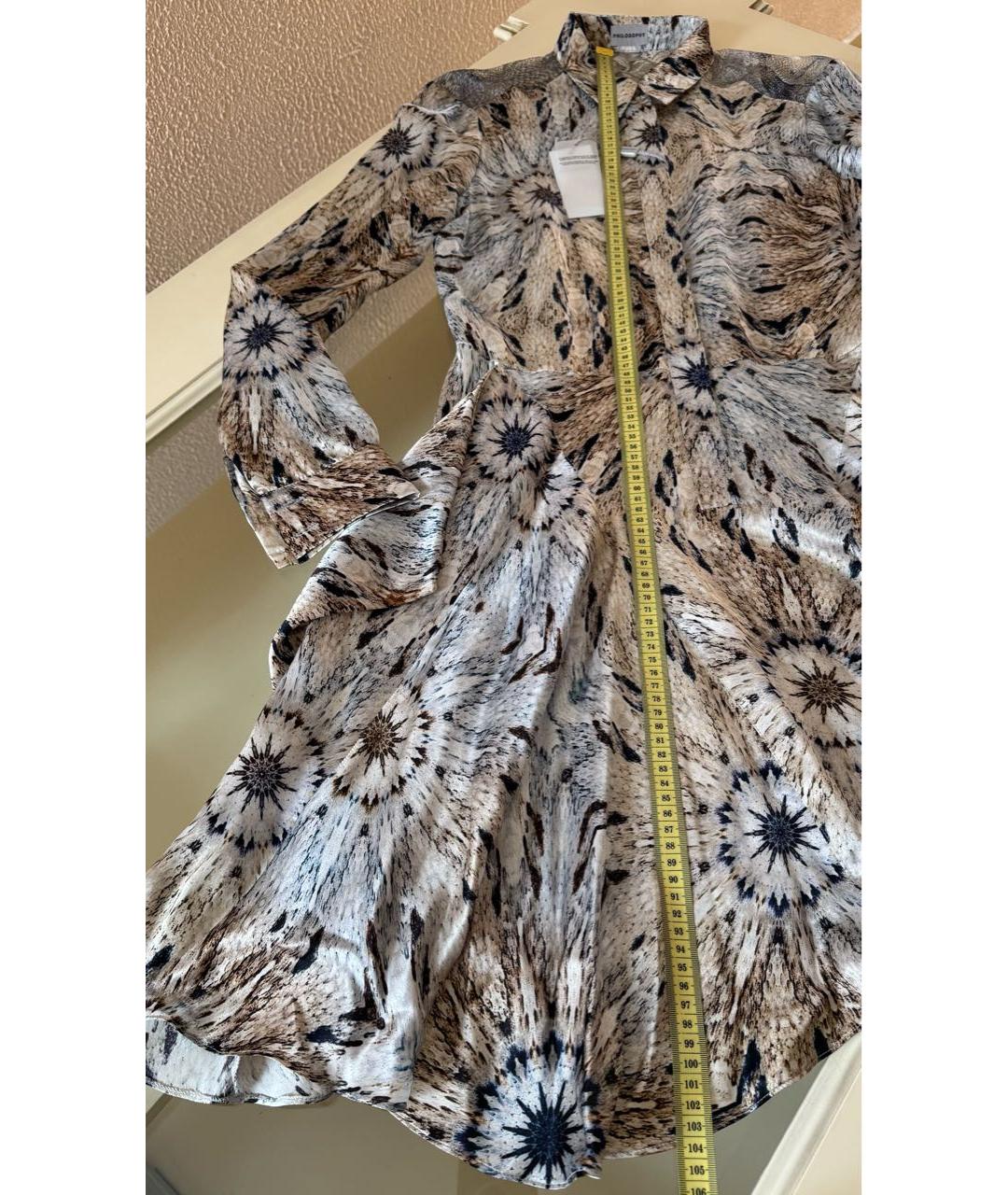 PHILOSOPHY Бежевое шелковое коктейльное платье, фото 8