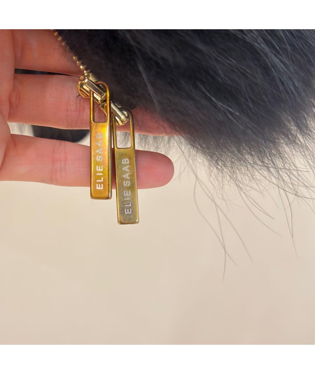 ELIE SAAB Черный меховой кардиган, фото 4