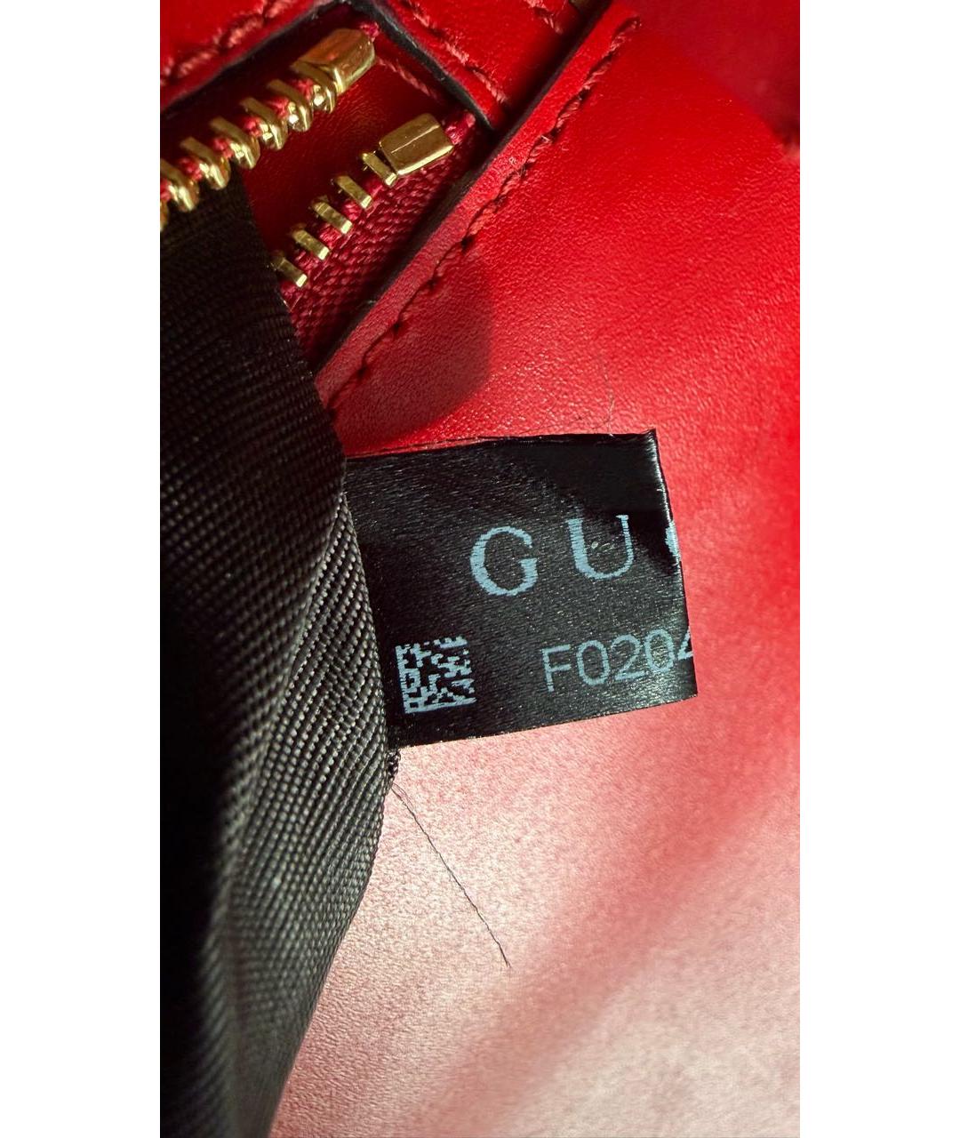 GUCCI Красная кожаная сумка с короткими ручками, фото 6