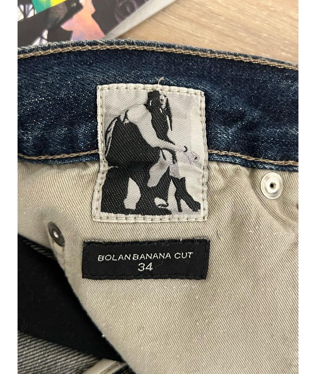 RICK OWENS Синие хлопковые джинсы, фото 4